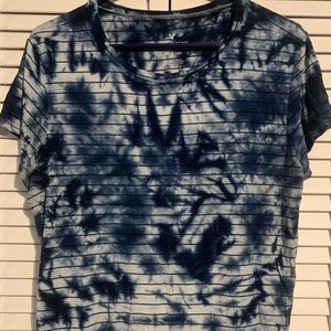 Navy blue tye dye striped shirt